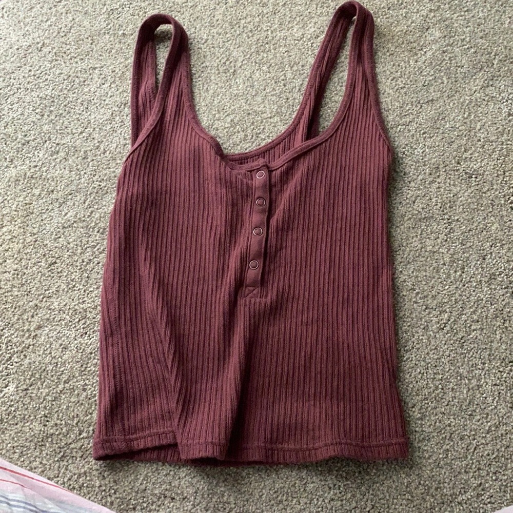 maroon tank top with buttons